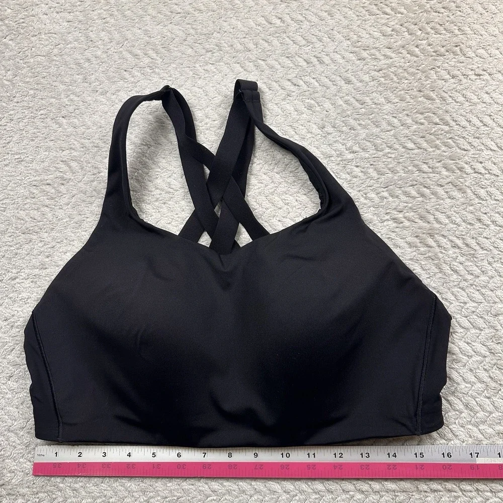 Lululemon Energy Bra High Support Black Size 40D Athletic Cups Adjustable